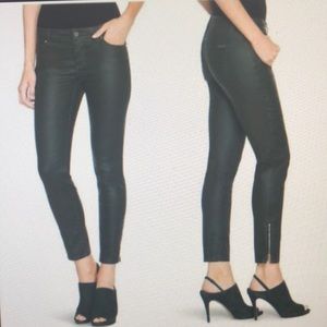 White House Black Market faux leather jeans